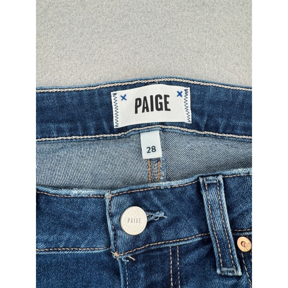 Paige Cindy High Rise Straight Leg Jeans Womens 28 (29x28) Blue Stretch Denim - Picture 3 of 10
